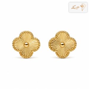 گوشواره طلا ونکلیف تراشدار توپی E140