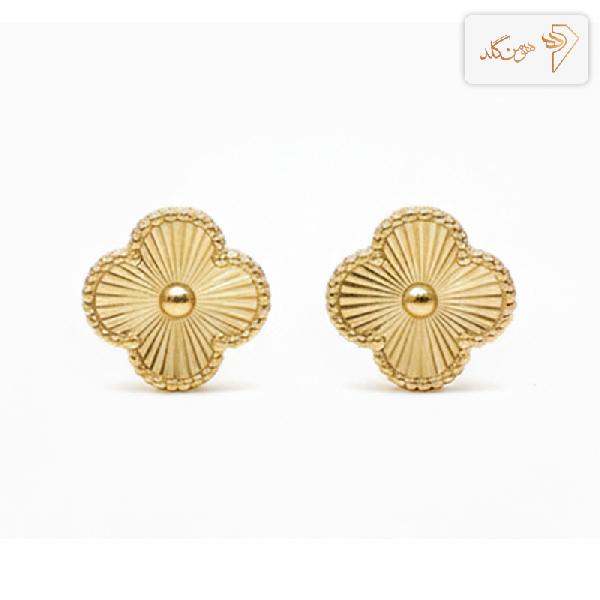 گوشواره طلا ونکلیف تراشدار توپی E140