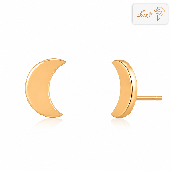 گوشواره طلا میخی ماه آینه ای E159