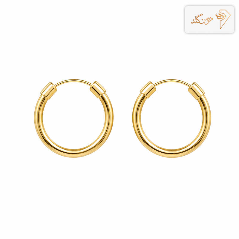 گوشواره طلا حلقه ای پروفیل بزرگ E798