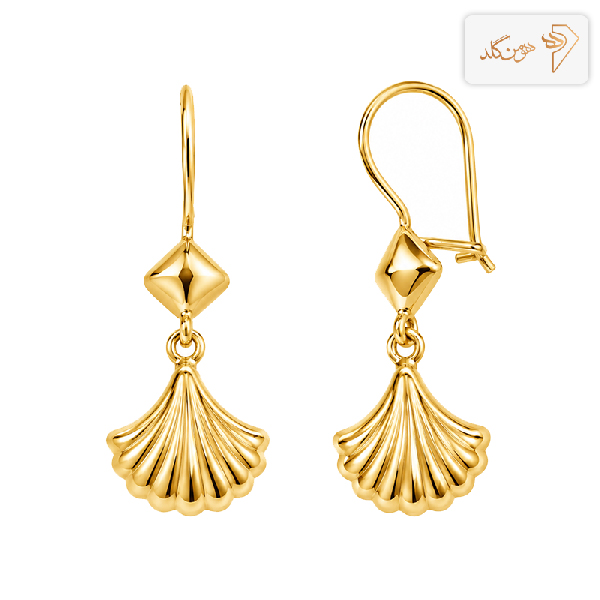 گوشواره طلا آویز  صدف E820