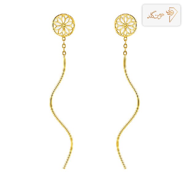 گوشواره طلا کرلی گل E836