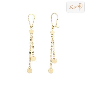 گوشواره طلا آویز پولکی سکه E862