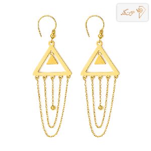 گوشواره طلا آویز مثلث E859