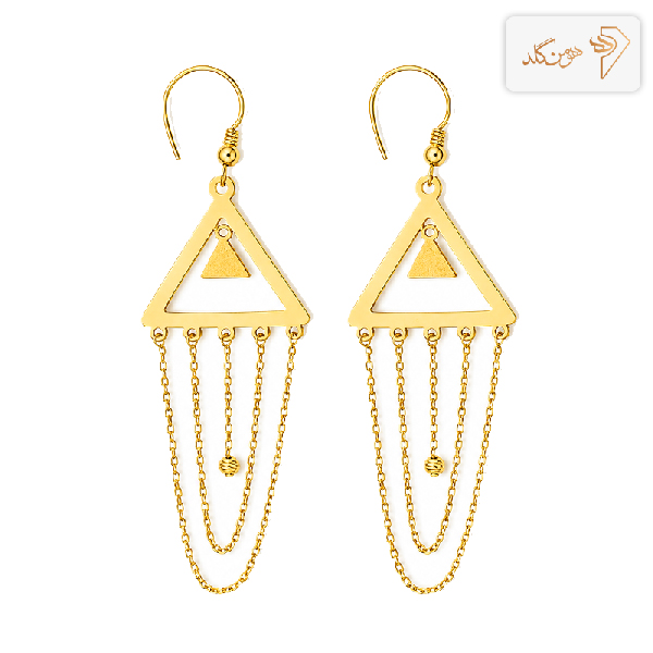 گوشواره طلا آویز مثلث E859