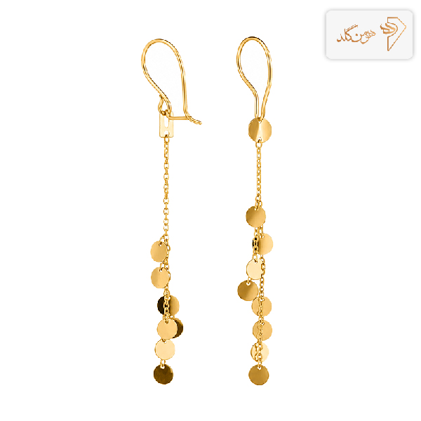 گوشواره طلا آویز پولکی E861
