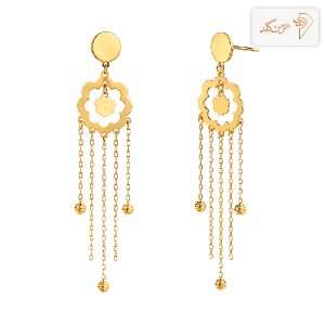 گوشواره طلا آویز گل E860