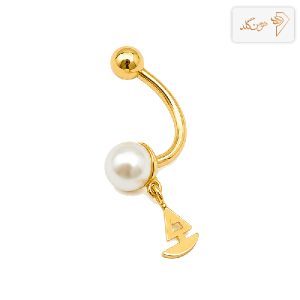 پیرسینگ طلا ناف مروارید P009