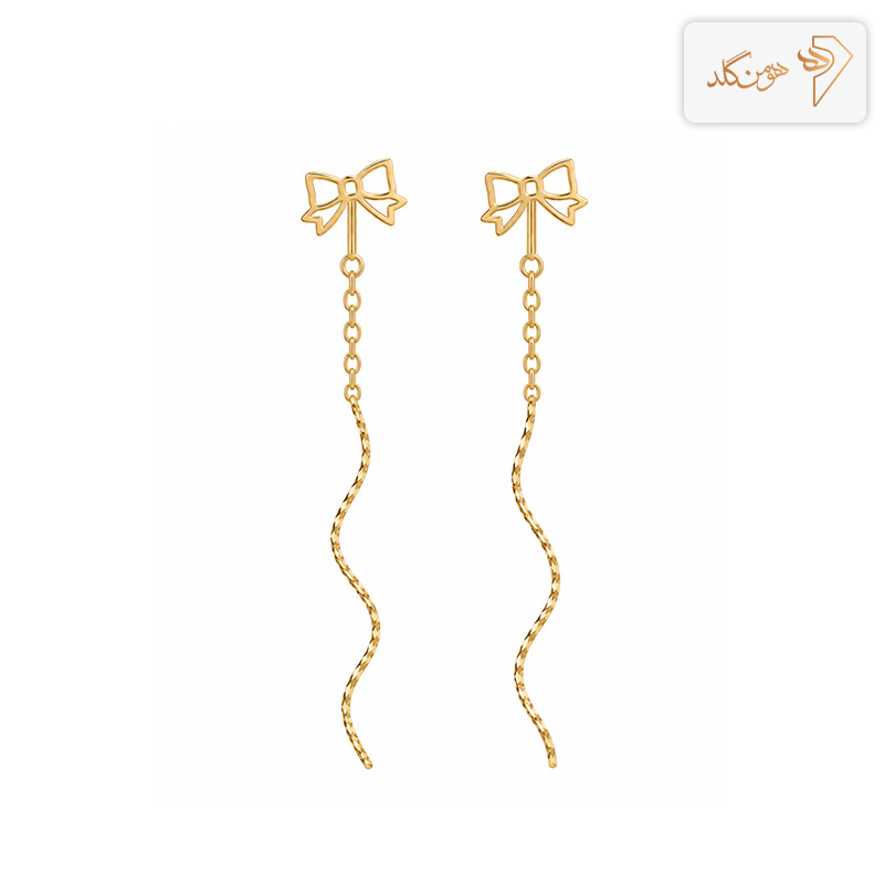 گوشواره طلا کرلی پاپیون e864