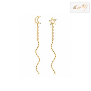 گوشواره طلا کرلی آسمان e867