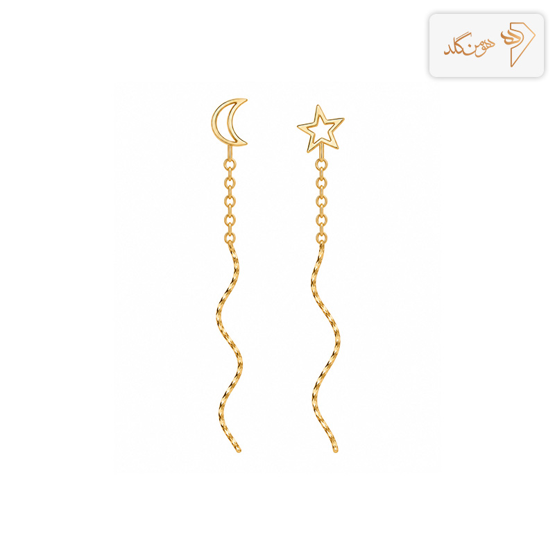 گوشواره طلا کرلی آسمان e867