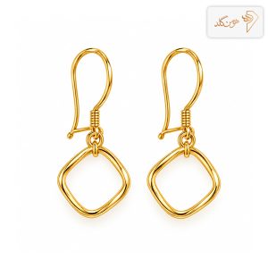 گوشواره طلا آویز مفتولی مربع E875